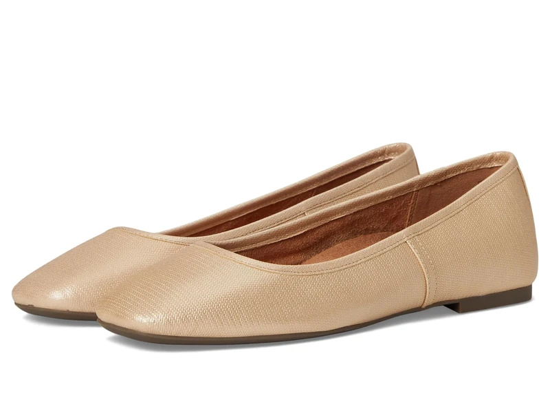 Vionic Women's Orinda Ballet Flat, Gold Shimmer Leather, 6 UK