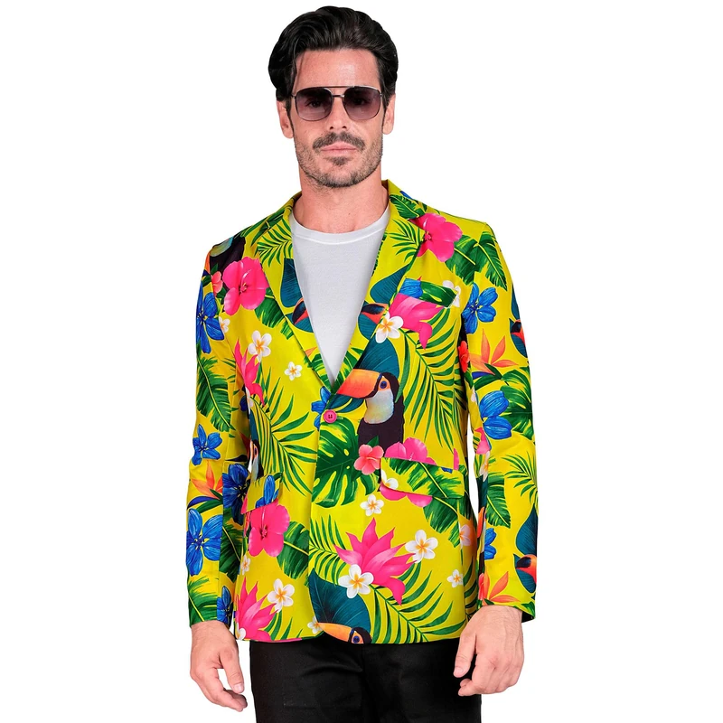 WIDMANN Party Fashion Fluorescent Pink Floral Jacket XXL