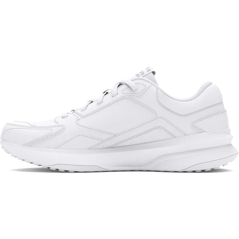 Under Armour Women's UA W Edge LTHR All White Women's Trainers, Leather Running Shoes for the Gym and Outdoors, Lightweight Sportswear