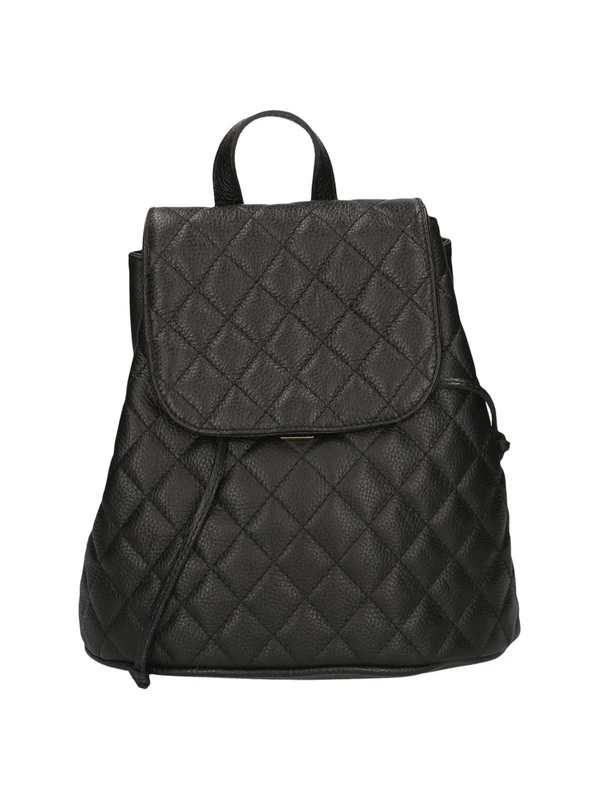 CAPRICE Women Leather Backpack with Quilted Pattern, Black (Black Nappa)