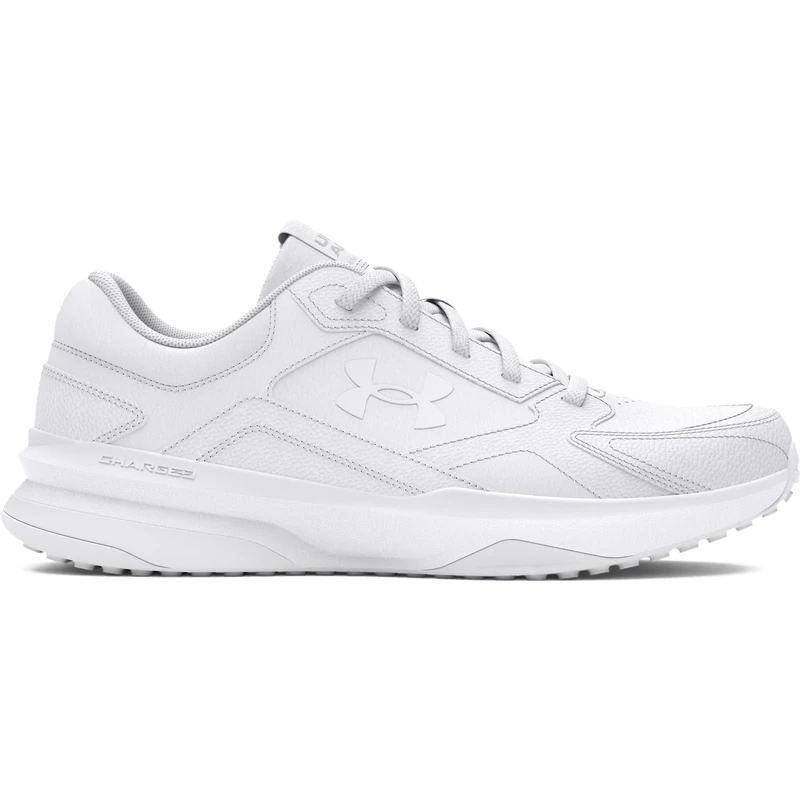 Under Armour Women's UA W Edge LTHR All White Women's Trainers, Leather Running Shoes for The Gym and Outdoors, Lightweight Sportswear