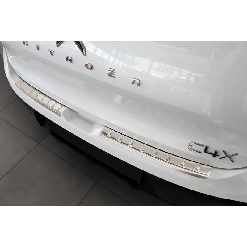 Avisa Stainless Steel Rear bumper protector compatible with Citroën C4 X 2023- 'Ribs' (2-Pieces)