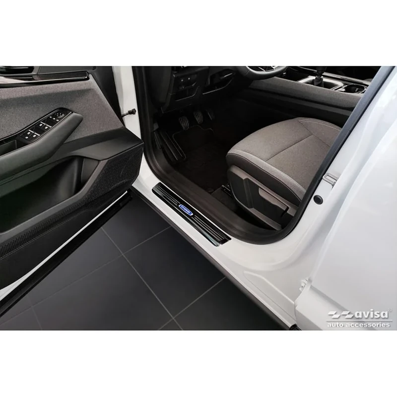 Avisa Black Inox door sill protectors compatible with Renault Austral (RHN) 2022- 'Hybrid' - 2-pieces