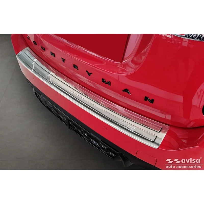 Avisa Stainless Steel Rear bumper protector compatible with Mini Countrymann F60 FL 2020-2023 'British Flag'