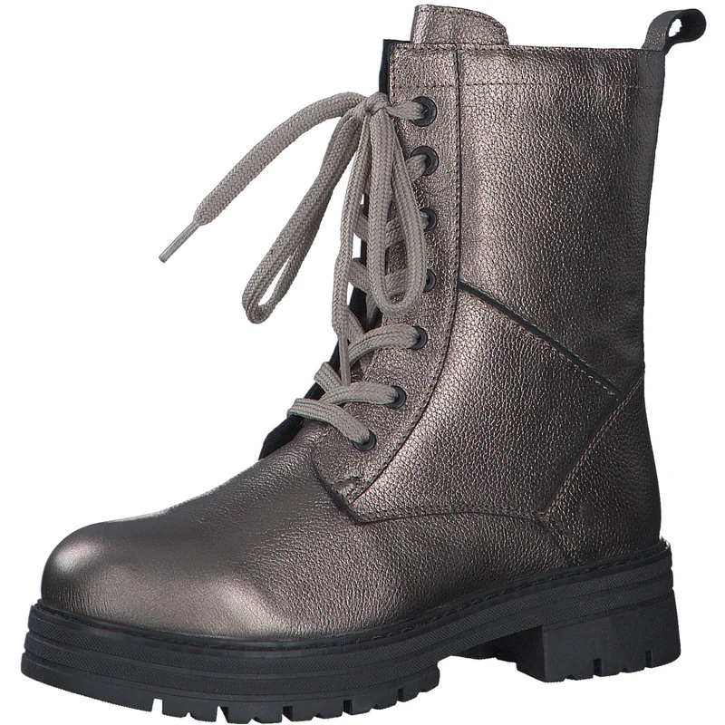 MARCO TOZZI Women's Laced Bootie 2-25286-43 Half Length Boots, Grey (pewter), 8.5 UK