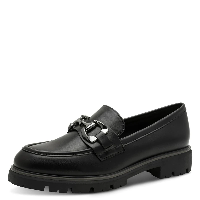 MARCO TOZZI Women's Loafers Soft Feel Me Footbed Soft Lining Vegan Vegan, Black (Black), 4 UK