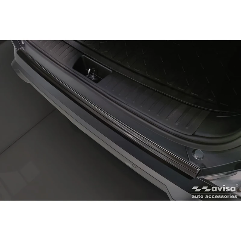 Avisa Black Stainless Steel Rear bumper protector compatible with Hyundai Kona II (SX2) excl. N-Line 2023-