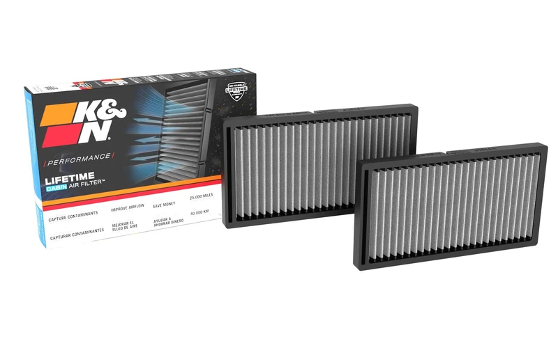 K&N Cabin Air filter compatible with Toyota bZ4X 2021- & Subaru Solterra 2022- (set of 2) (VF1019) - Image 1