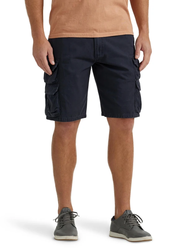 Wrangler Authentics Men's Premium Twill Cargo Short (Bennard), Dark Navy, 36