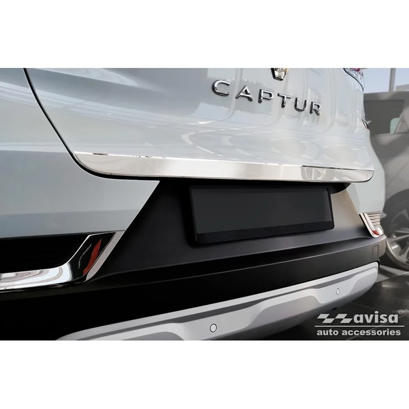 Avisa Chrome Stainless Steel Tailgate Trim compatible with Renault Captur II 2019- & Mitsubishi ASX II 2023-