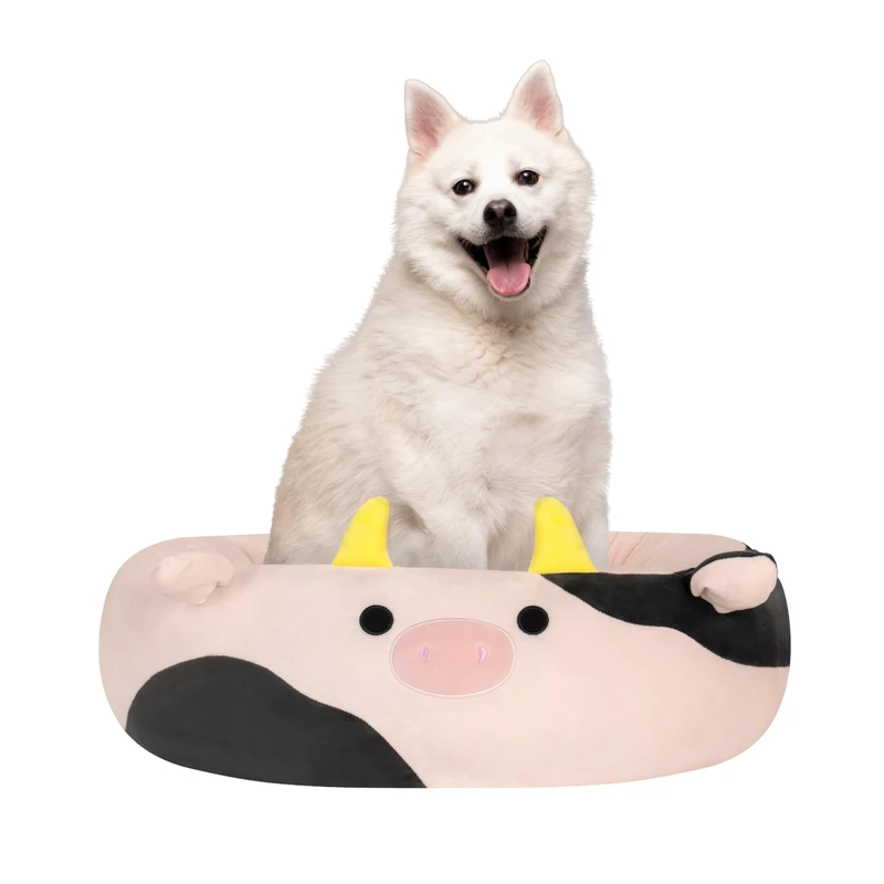 Squishmallows Original 30-Inch Connor the Cow Pet Bed - Large Ultrasoft Official Jazwares Plush Pet Bed