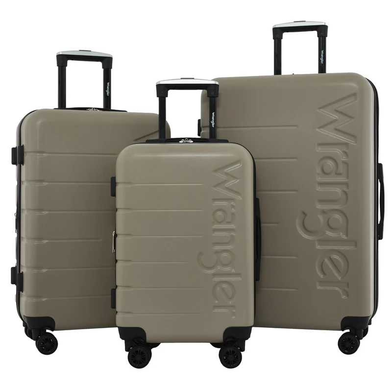 Wrangler Maverick 3 Piece Luggage Set, Silver Sage, Maverick 3 Piece Luggage Set