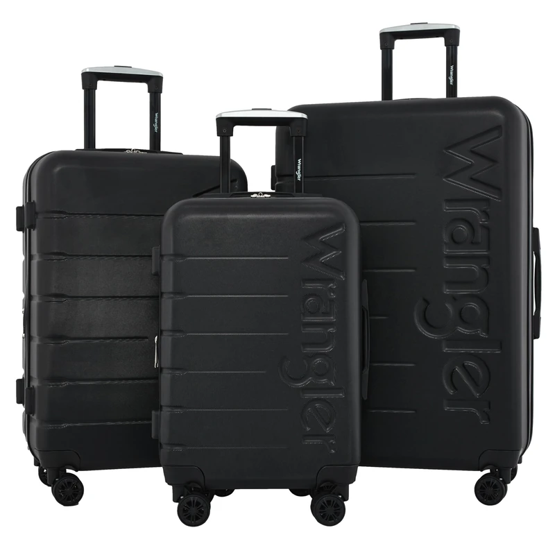 Wrangler Maverick 3 Piece Luggage Set, Black, Maverick 3 Piece Luggage Set