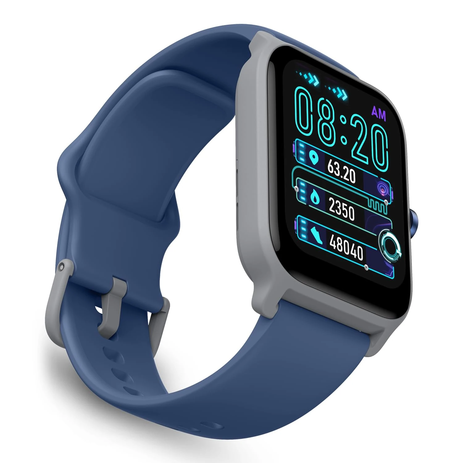 OCTANDRA Move 2 VeryFit 1.8" Alexa Built-in Bluetooth Answer Call Smart Watch HR Heart Rate Blood Oxygen Saturation Sleep Monitor Step Counter Fitness Tracker Watches for Men Women (IDW13) (Blue)