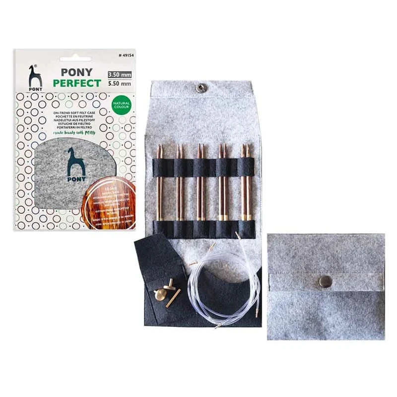 Pony Perfect Interchangeable Circular Knitting Needle Set 10.5cm 3.5-5.5mm 1pc