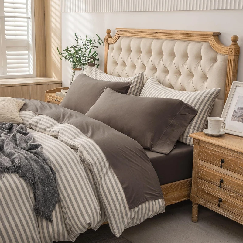PURE ERA Jersey Knit Sheet Set Solid Brown King