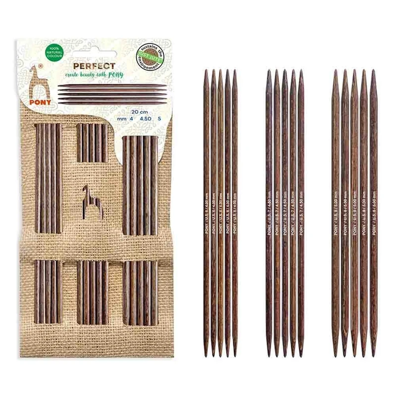 Pony Perfect Double Pointed Needles Set Just Jute 20cm 1pc