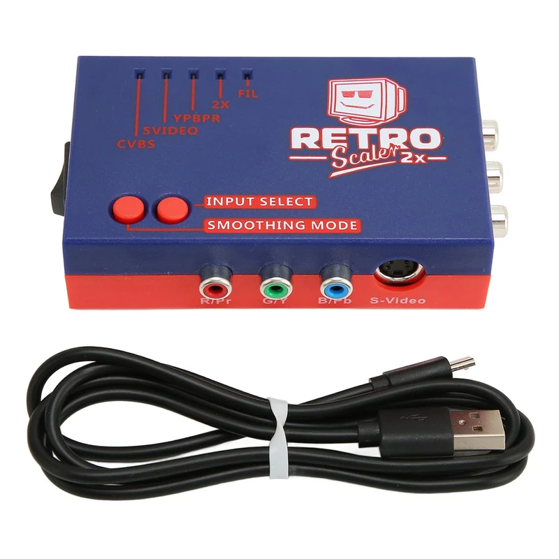 Srliya Retroscaler2x AV to Hdmi Converter. 480p Retro Game to TV Adapter, Signal Line Coupler, Excellent Sound Performance, For Vic20 For N64 For Sfc For Md2 For Md1