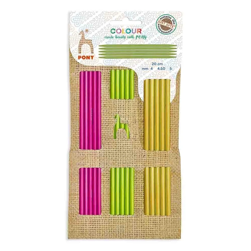 Pony Colour Double Pointed Needles Set Just Jute 20 cm - 1 Piece