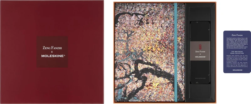 Moleskine Year of the Dragon Gift Set by Zeng Fanzhi, Limited Edition A4 Hardcover Sketchbook, 5 Colored Pencils, and Lucky Envelopes in a Reusable Box, Asian Collection 2024