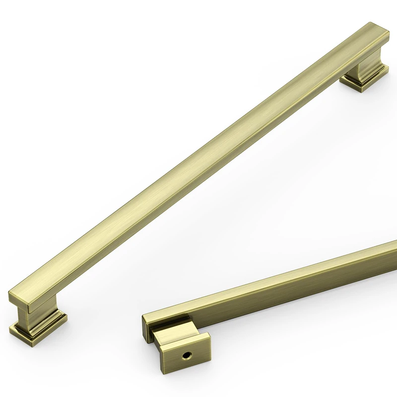 Asidrama 10 Pack 11.3 Inch(288mm) Brushed Antique Brass Kitchen Cabinet Handles, Cabinet Pulls Kitchen Cabinet Hardware for Cupboard Drawer Pulls