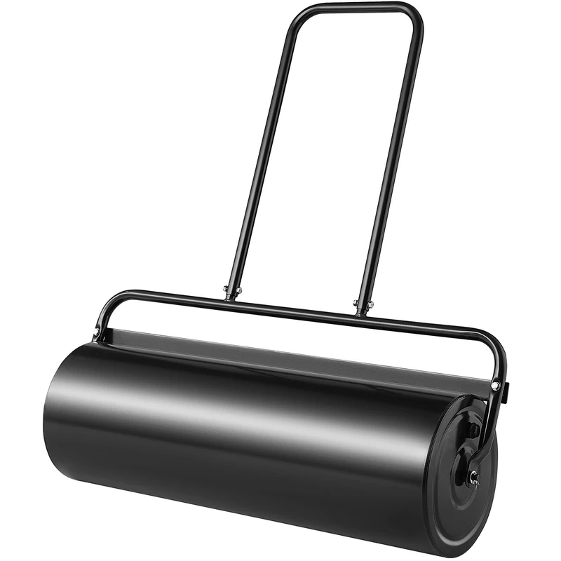 VEVOR Lawn Roller, 17 Gallon Sand/Water Filled Yard Roller, Steel Sod Roller with Easy-turn Plug and U-Shaped Ergonomic Handle for Convenient Push and Pull, for Lawn, Garden, Farm, Park, Black - Image 1