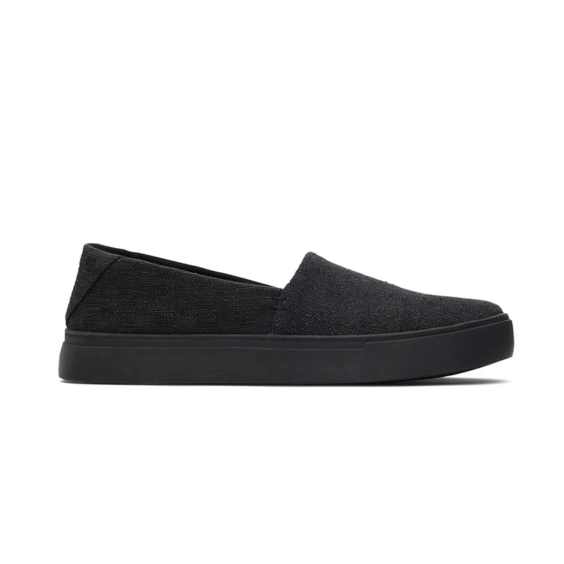 TOMS Women's Kameron Slip On Slip-On Sneaker, Black/Black Two Tone Slub, 6 UK