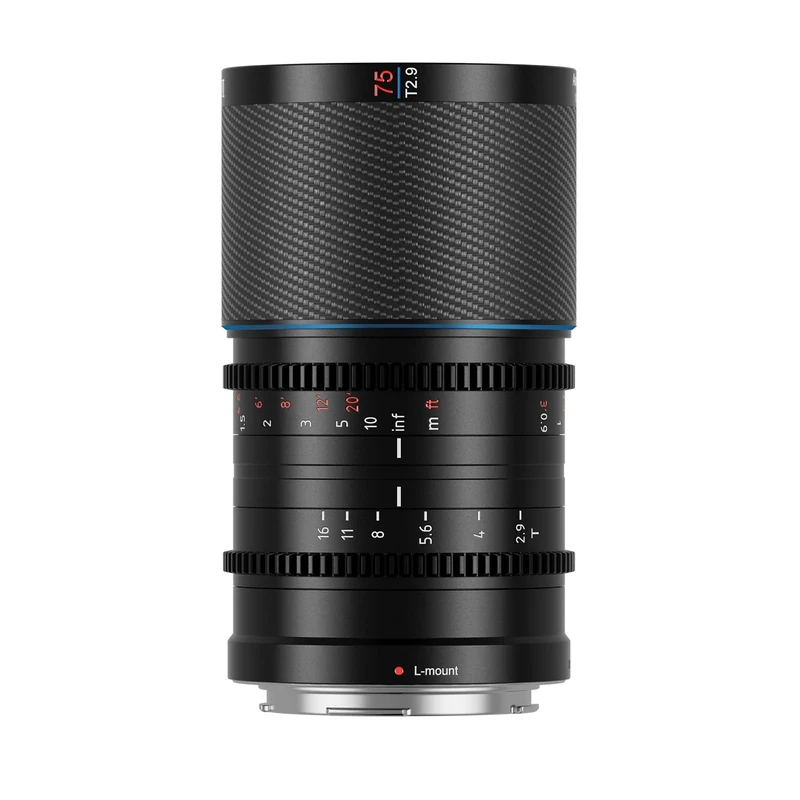 SIRUI Saturn 75mm T2.9 1.6X Full Frame Carbon Fiber Anamorphic Lens, Cine Lens Less Than 500g (Nature Flares, L Mount)