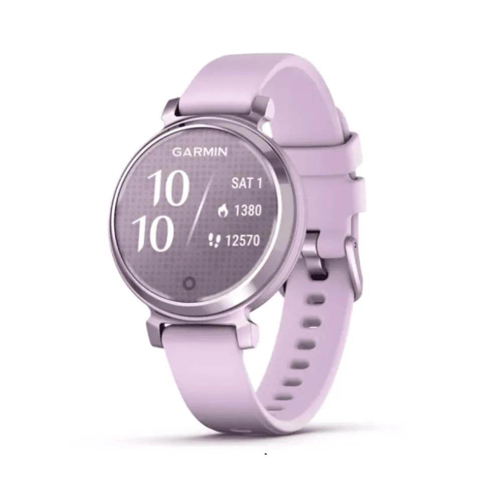 Garmin Lily 2, Stylish Small 35mm Smartwatch and Fitness Tracker with Hidden Display, Patterned Lens, Bright Touchscreen Display and up to 5 days battery life, Lilac