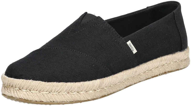 TOMS Women's Alpargata Rope 2.0 Espadrille, Black Recycled Cotton Slubby, 5 UK