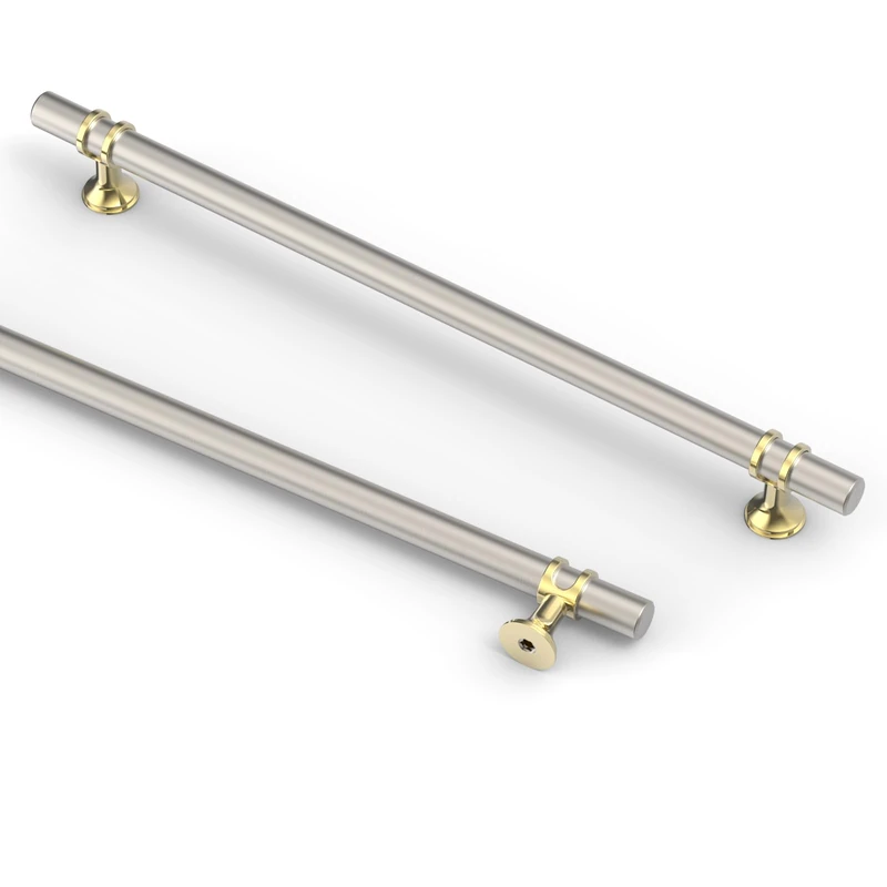 Asidrama 10 Pack 10 Inch(254mm) Gold and Brushed Satin Nickel Kitchen Cabinet Handles, Cabinet Pulls Kitchen Cabinet Hardware Cupboard Handles Drawer Pulls 4451