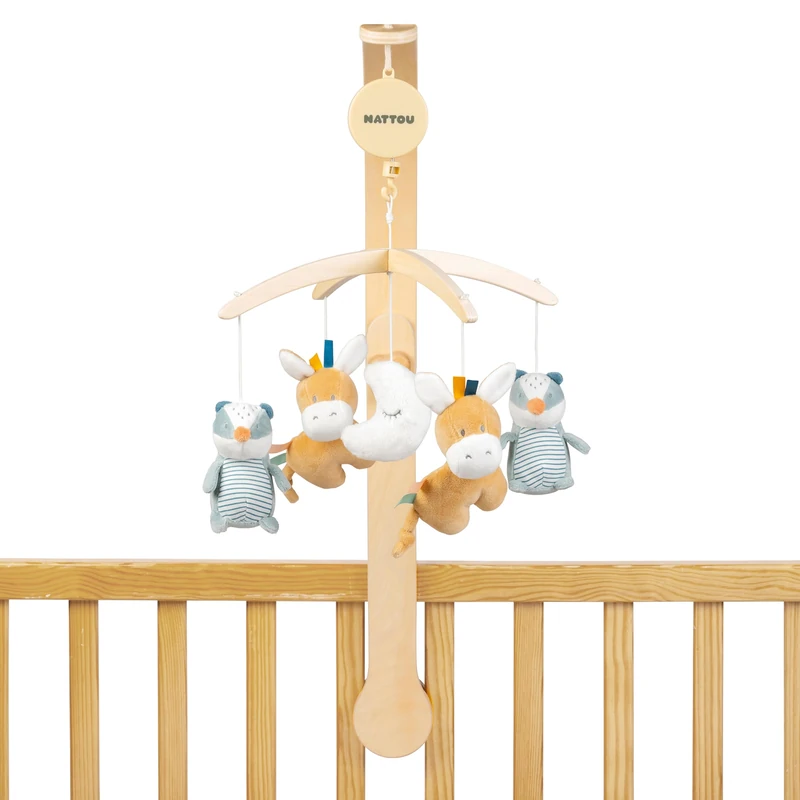 Nattou 595162 Wooden Musical Mobile Dark Warm Beige