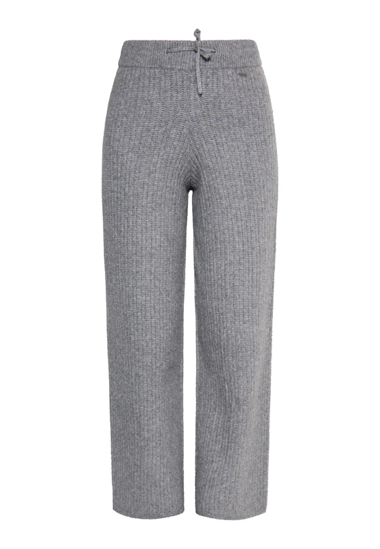 baradello Women's Knitted Trousers, Grey Melange, XXL - Image 1