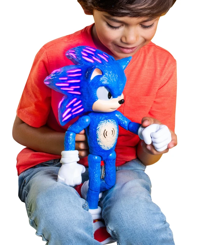 Sonic The Hedgehog 3 Ultimate Talking Sonic 34cm / 12-Inch Figure, Features 30+ Iconic and Humorous Phrases and Sounds from the Movies, Light-Up Eyes and Quills