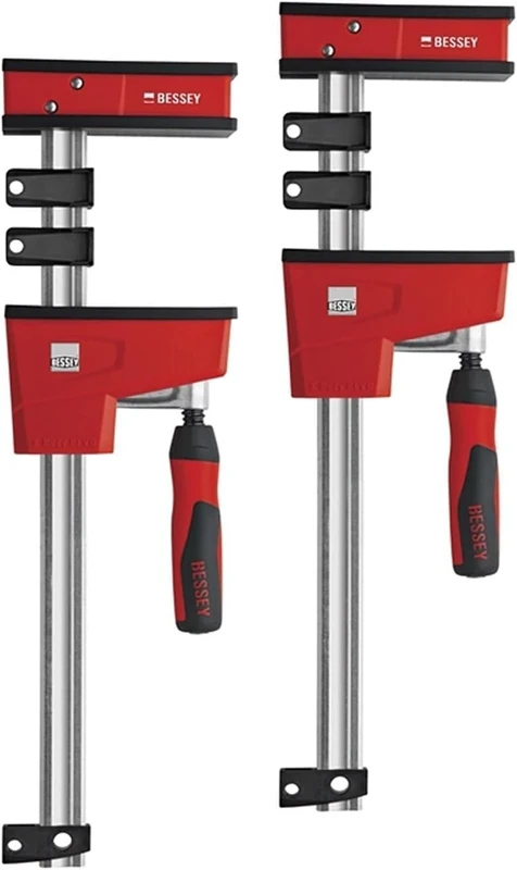 BESSEY 2 x Body clamp REVO KRE30-2K-SET, Span Width 300 mm, Projection 95 mm, Metal-Reinforced Plastic housing for More Power and Safety, Weight 2.15 kg