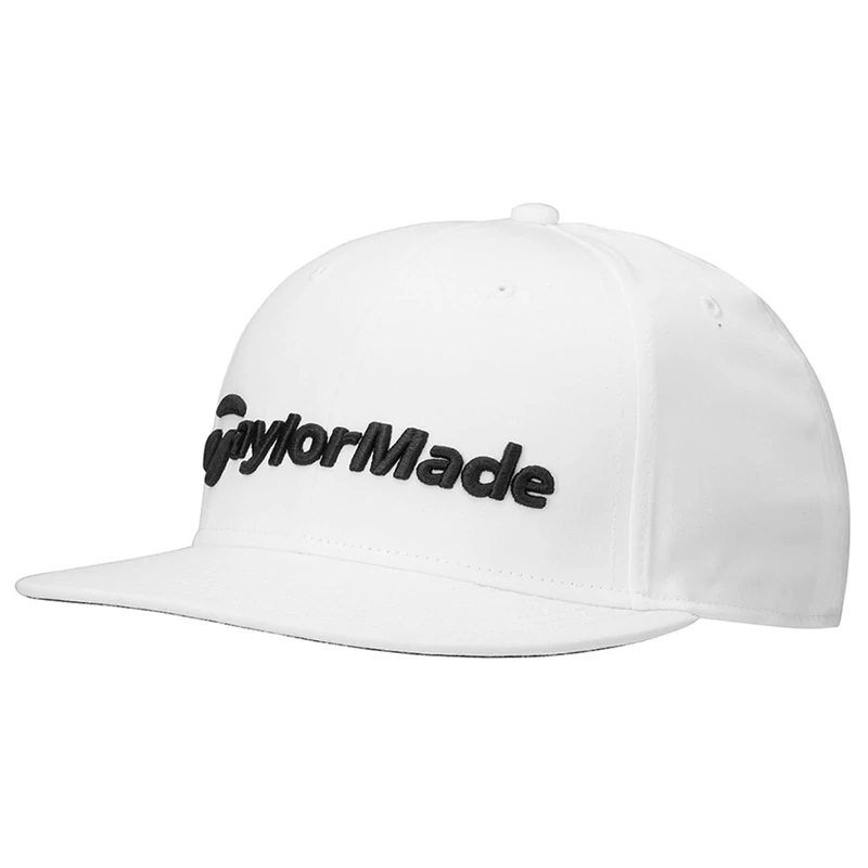 TaylorMade Men's Flatbill Snapback Hat, White, One Size - Image 1