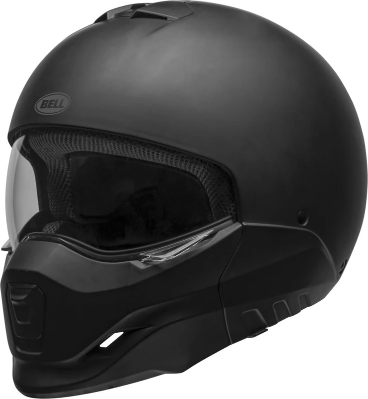 Bell Broozer Solid ECE Helmet, Dual Certification for Full-Face & Open-Face Riding, Matte Black, Size: 2X