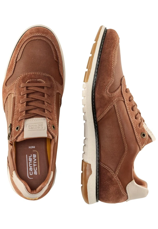 camel active Men's 54pt002-201475 Trainers, Cognac White, 7 UK