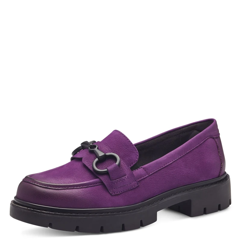 Tamaris Comfort Women’s Leather Slip-Ons Elegant, Purple Nubuk, 6 UK