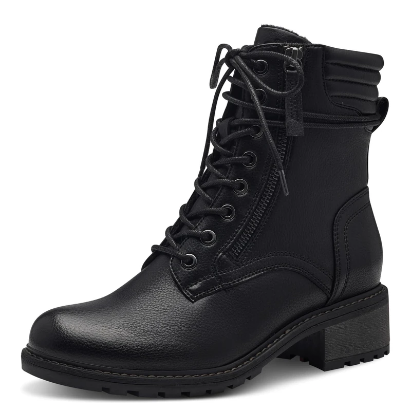 Jana Women’s Lace-Up Ankle Boots with Block Heel Vegan, Black, 6,5 UK