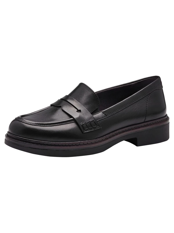Tamaris Comfort Women’s Leather Slip-Ons Elegant, Black, 5 UK