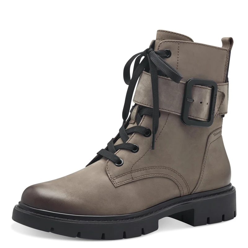 Tamaris Comfort Women’s Lace-Up Ankle Boots with Buckle Autumn , Stone Nubuc, 4 UK