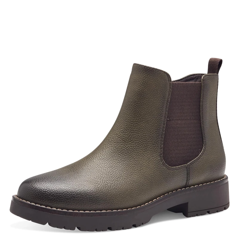 Jana Women’s Ankle Boots Flat with Zip Vegan, Olive, 3,5 UK