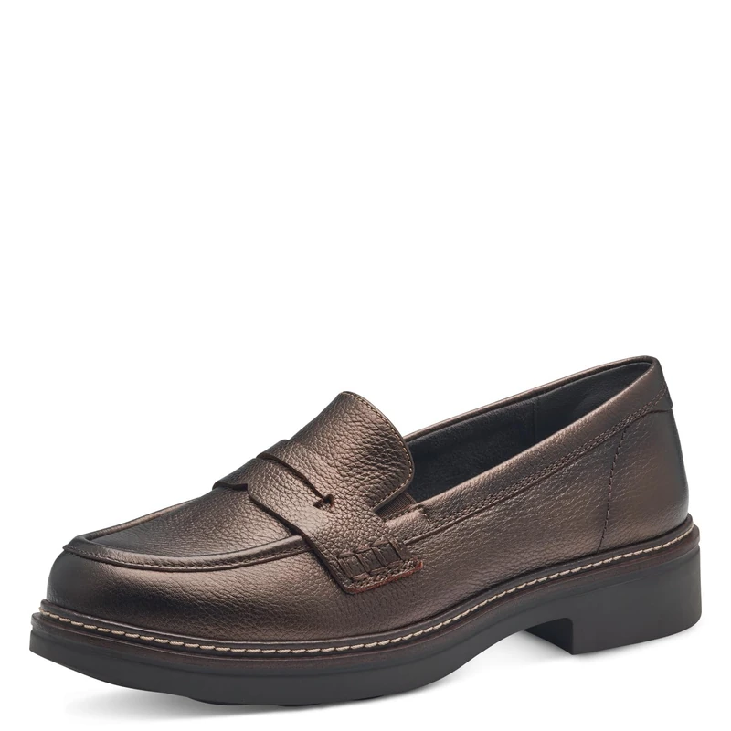 Tamaris Comfort Women’s Leather Slip-Ons Elegant, Bronze, 6 UK
