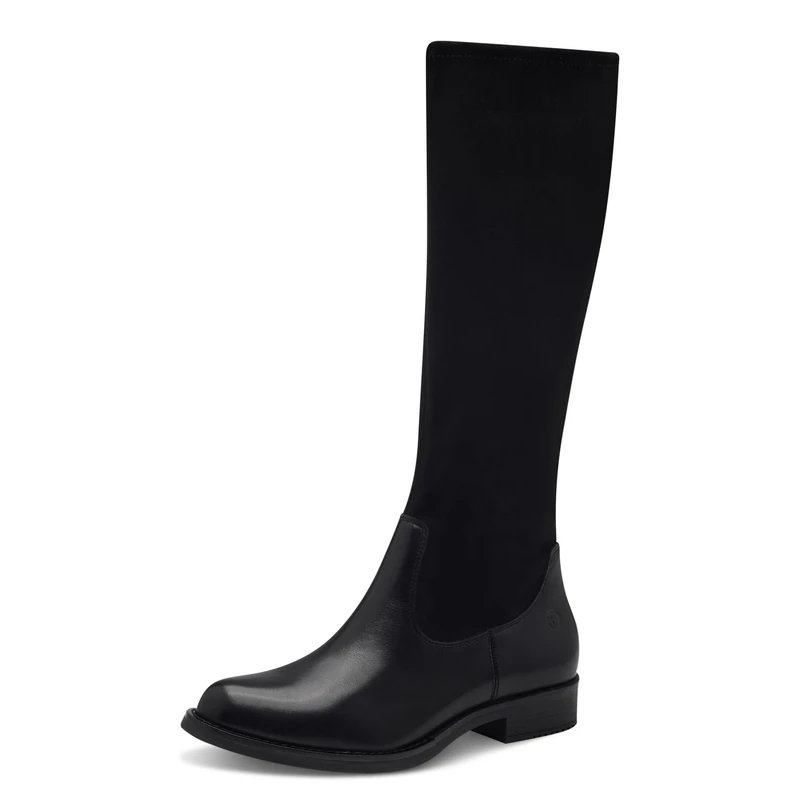Tamaris Comfort Women’s Tall Boots Flat with Zip Elegant , Black, 6 UK