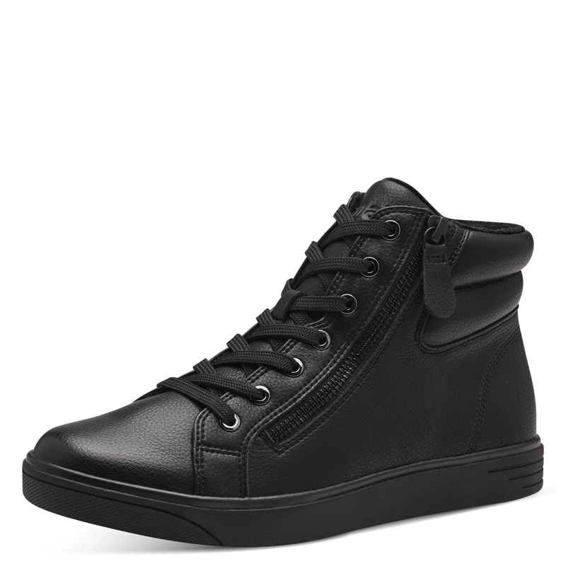 Jana Women’s High Sneakers with Zip Vegan, Black, 5 UK