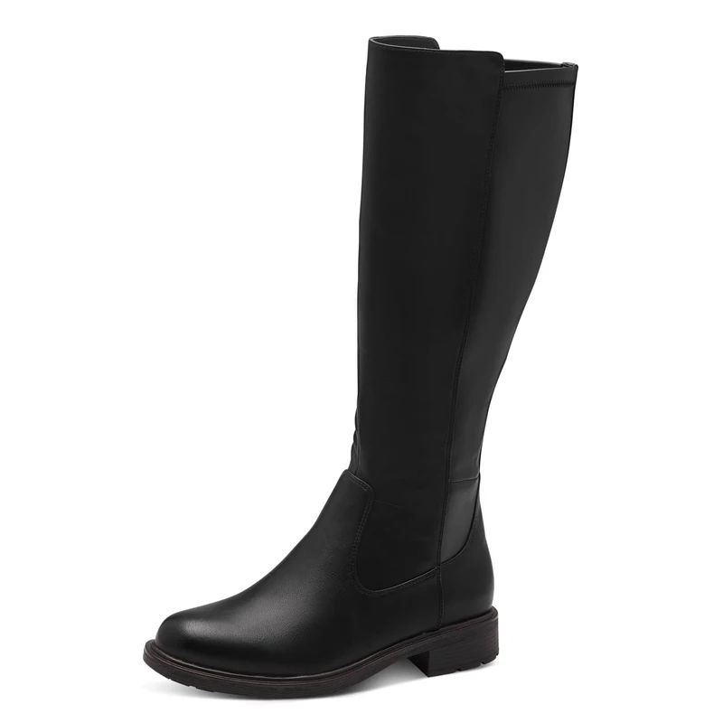 Jana Women’s Tall Boots Flat with Zip Vegan, Black, 6,5 UK