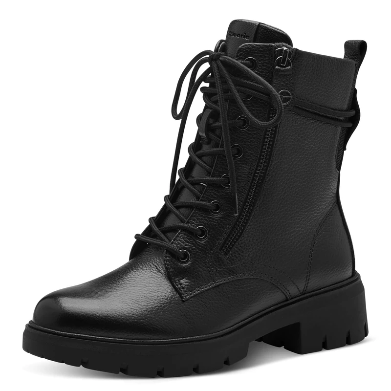 Tamaris Comfort Women’s Lace-Up Ankle Boots with Zip Autumn, Black, 6 UK