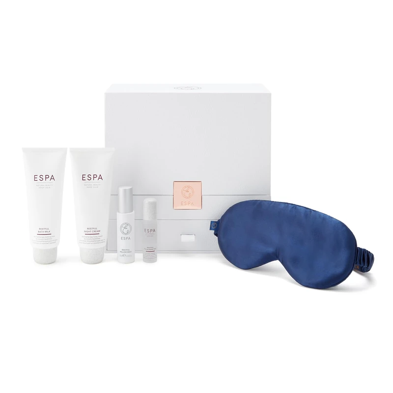 ESPA | Restful Collection | Worth £102 | Contains Bath Milk, Night Cream, Pulse Point Oil, Pillow Mist & a Silk Eye Mask - Image 1