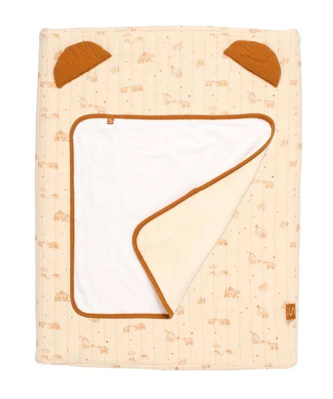 Sauthon Orsino Changing Mat + Terry Towel | 100% Cotton, Machine Washable, Ideal Newborn Gift | 68 x 52 cm